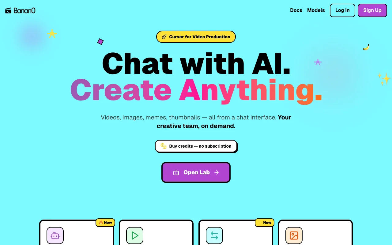 Banan0 — AI video & image studio