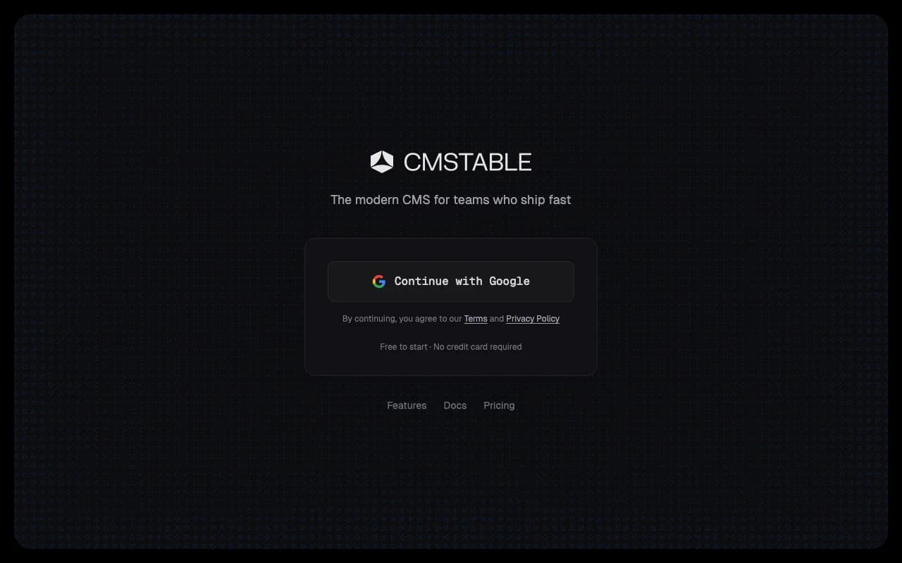 CMSTABLE — Headless CMS platform